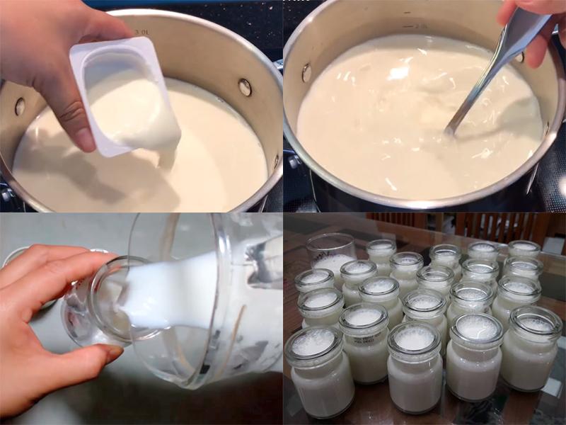 Tự làm sữa chua tại nhà bằng sữa ông Thọ vô cùng đơn giản