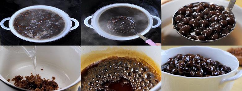 Hướng dẫn làm trà sữa trân châu đường đen khi luộc trân châu đường đen và nấu đường đen