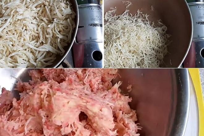 cách làm món nem chua chay ngày tết từ vỏ cùi bưởi