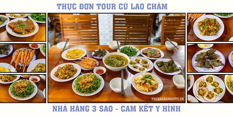 Thực đơn 11 món Hải Sản tươi sống trong tour Cù Lao Chàm